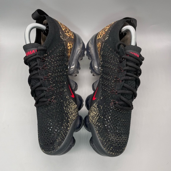 Nike Vapormax Flyknit 2 Cheetah Women’s Size 6.5 Black Red Lace Up Sneakers Shoe - Picture 4 of 11